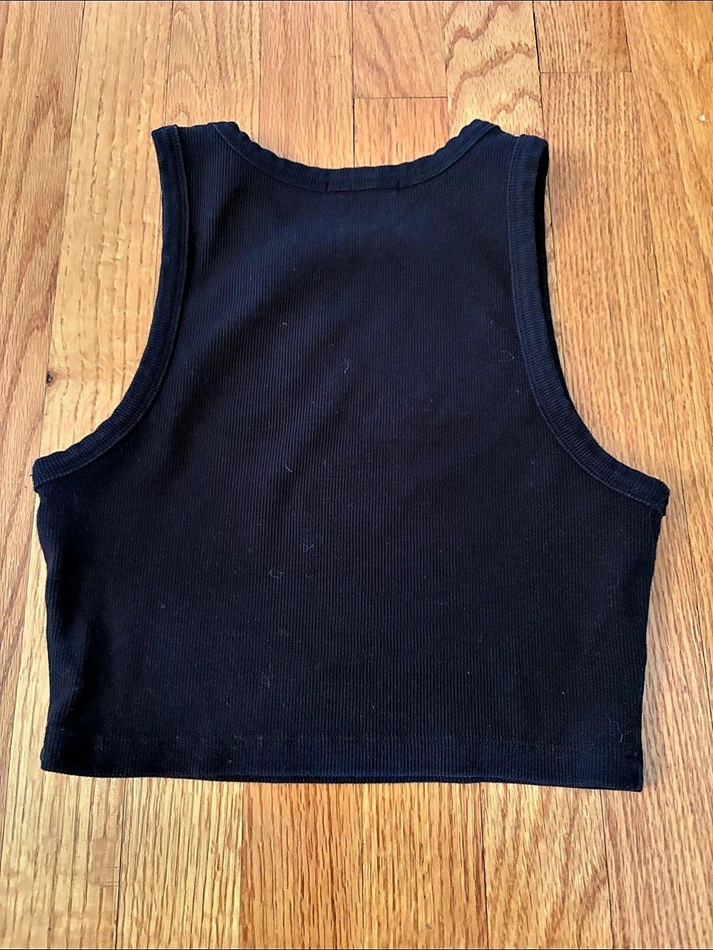Talentless  Black Ribbed Crop Tank - Picture 2 of 3